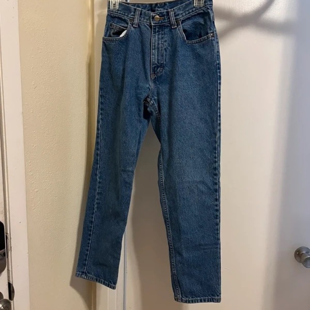 L.L. Bean Men's Straight-Leg Jeans in Dark Blue Denim - Picture 1 of 5